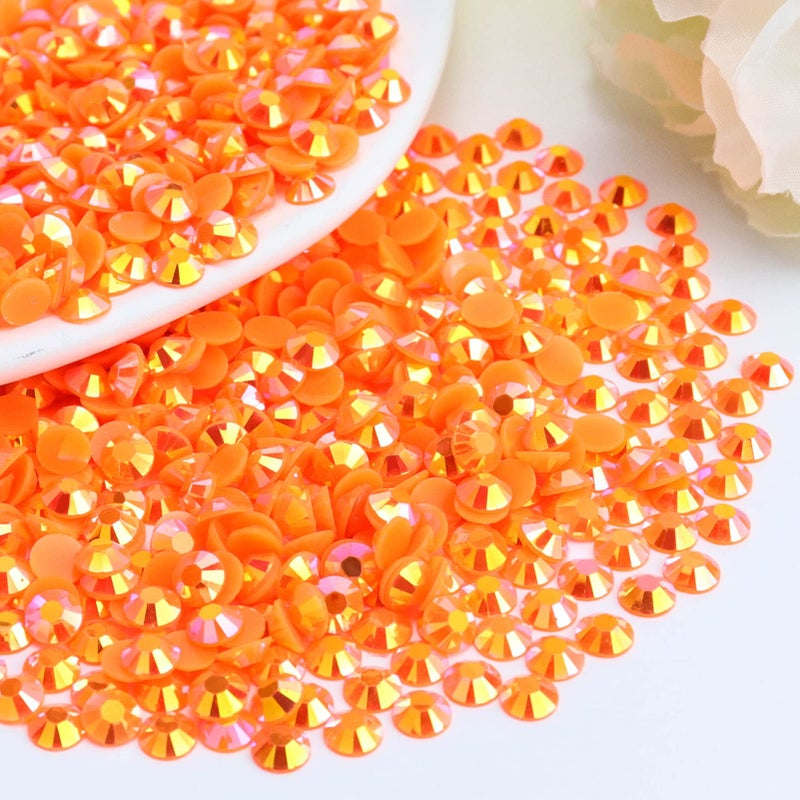 Briskbloom 1000PCS 6mm Resin Flatback Rhinestone, Orange AB Color Flatback Jelly Resin Rhinestones for Mugs, Bottles, Tumblers, Craft Decoration, Loose Bling Glitter Diamond Stone - Image 1